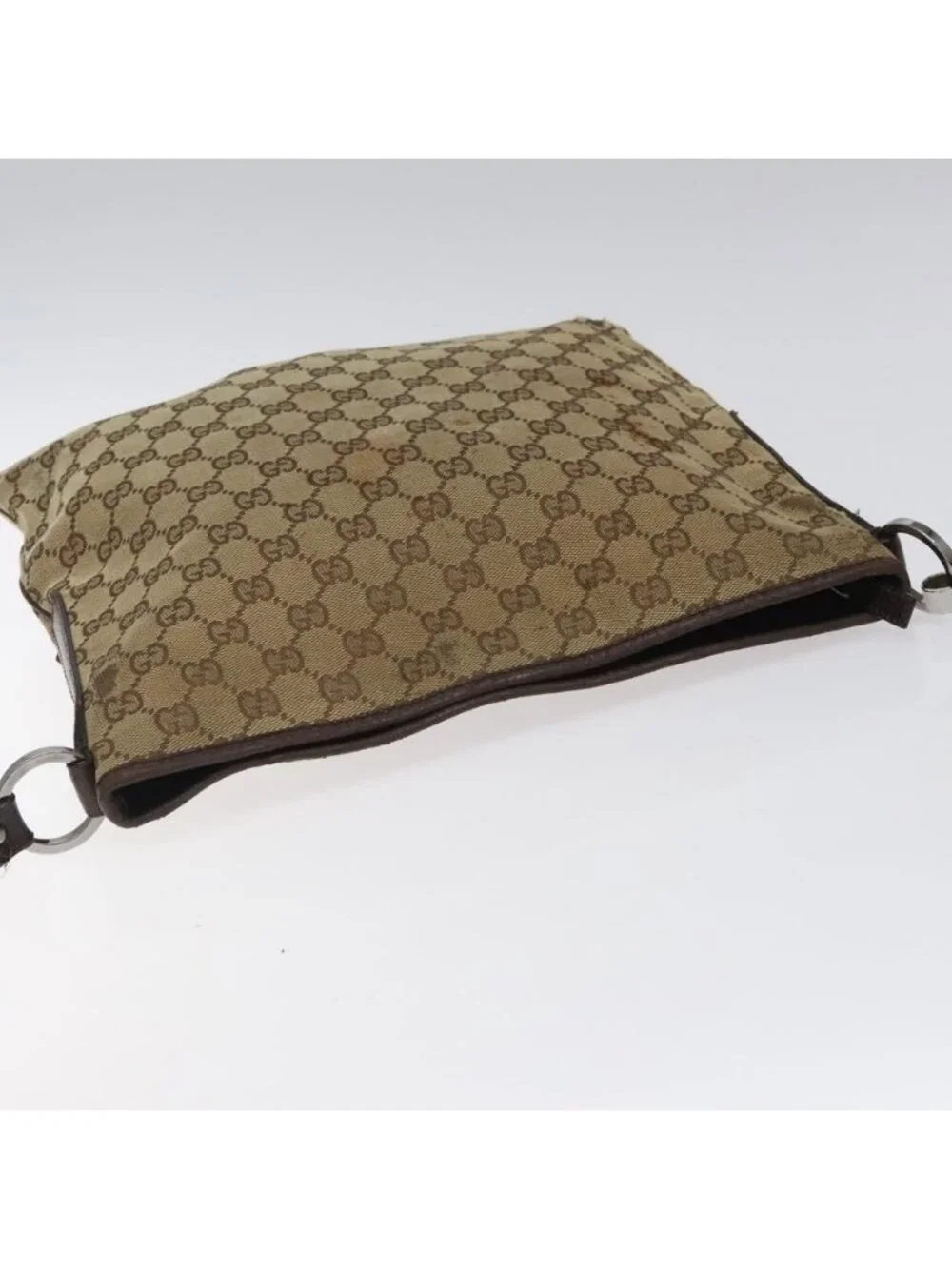 Authentic GUCCI GG Canvas Shoulder Bag Beige Silver 113013 - Picture 13 of 16